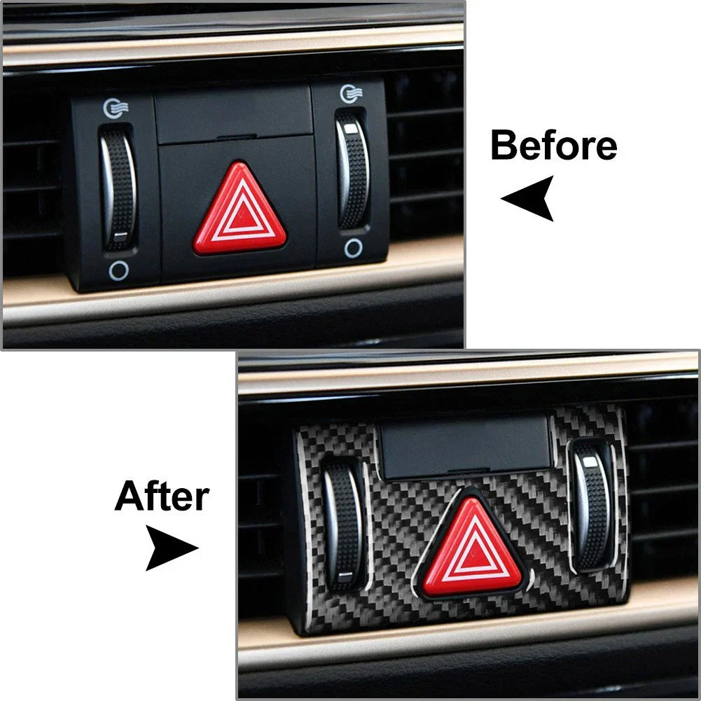 Carbon Fiber Mergency Light Button Frame Trim for Kia K3 Forte (2019-2021)