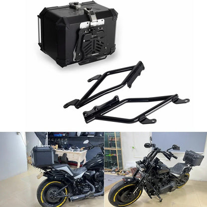 Rear Luggage Case & Tail Rack for Harley Softail FLSB FXLRST (2018-2023)