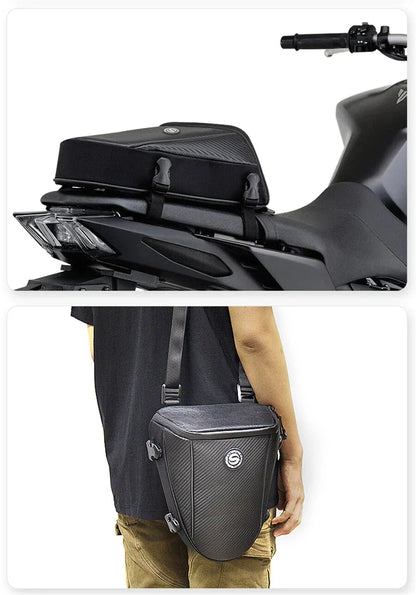 Black Motor Back Seat Bags for Touring Motorcycle Saddle (Fits Various Models)