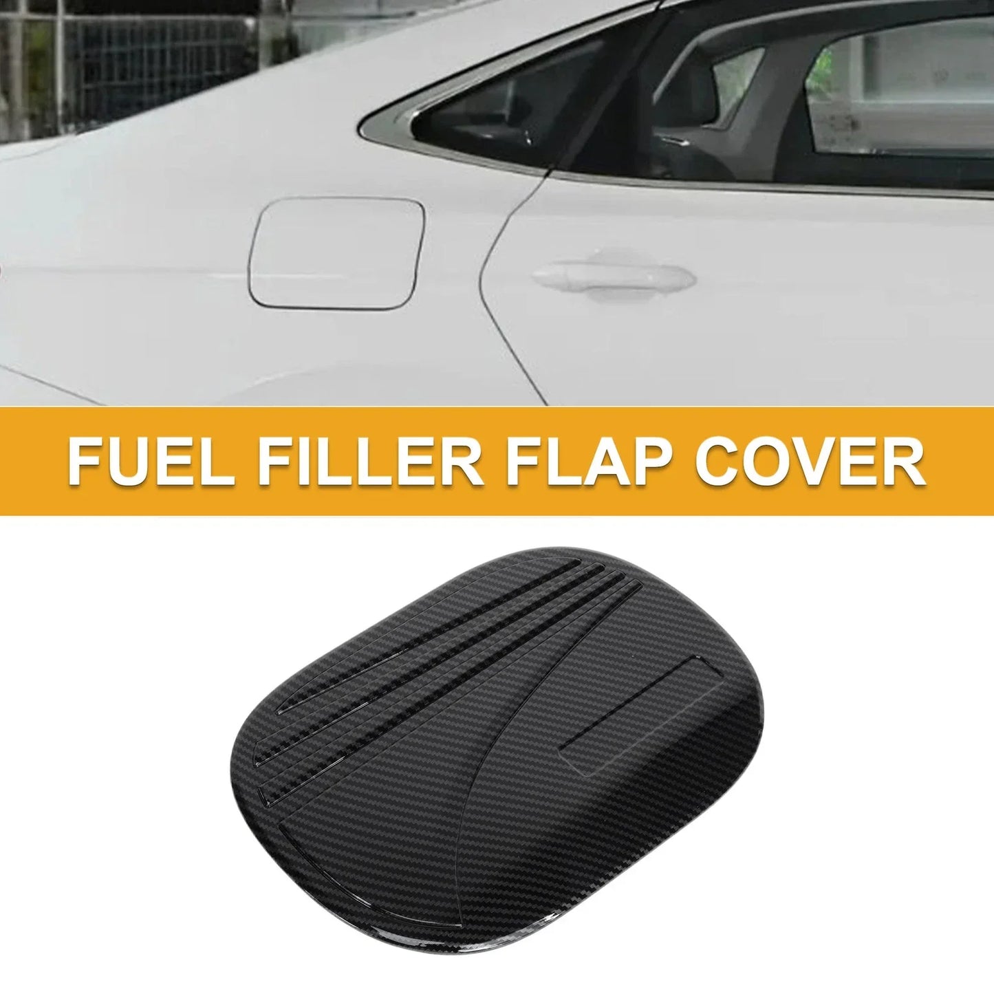 Fuel Tank Door Cap for Hyundai Tucson 2019-2020 Carbon Fiber Black