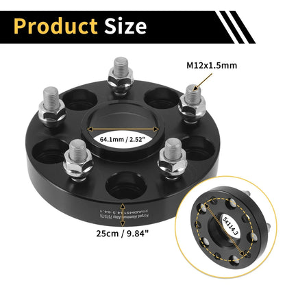 2 x 5x114.3mm Wheel Spacers 64.1mm M12x1.5 for Honda Odyssey, Pilot