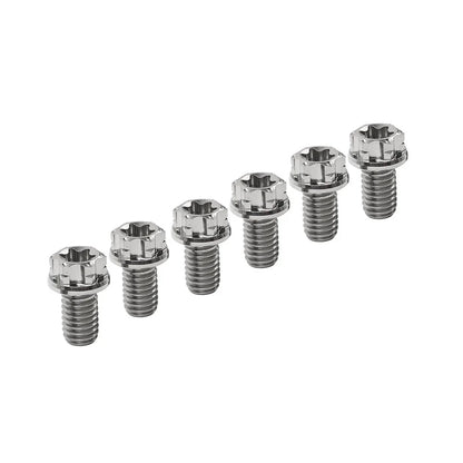6pcs M6x15mm Titanium Torx Head Flange Screws for Motor Bike/Bicycle