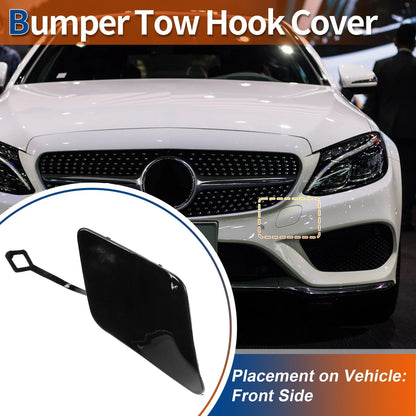 Front Bumper Tow Hook Cap for Mercedes-Benz C250 C350 (2012-2015) Black