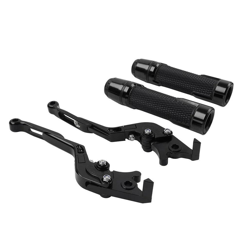 Black Extendable Brake Clutch Lever Grip Set for BMW S1000R S1000RR (2010-2023)