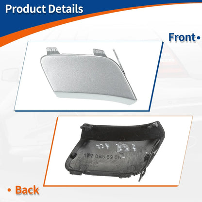 Front Bumper Tow Hook Cover for Mercedes-Benz (2012-2018) Silver Tone