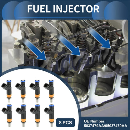 Fuel Injector 8 x for Dodge Ram 1500 5.7L Black (2009-2010)