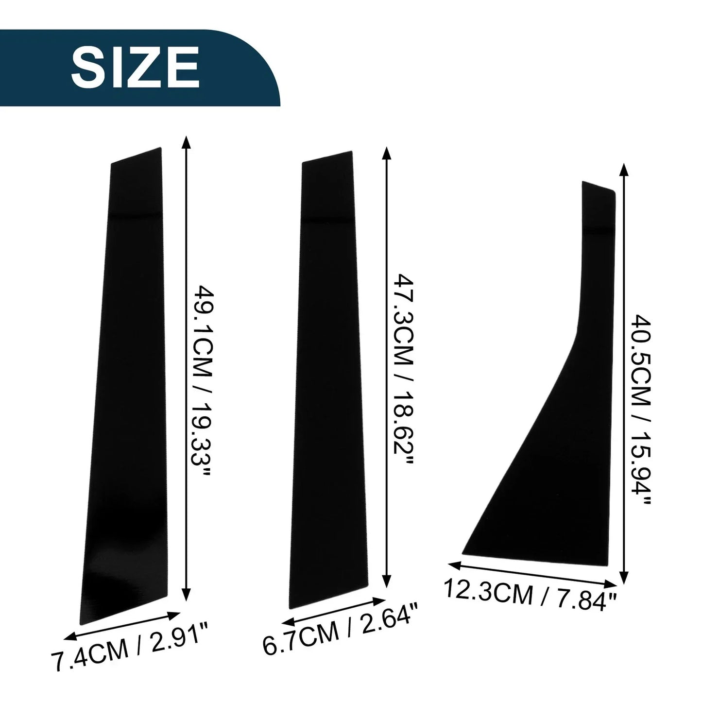 6 Pcs Door Pillar Window Trim for Honda Fit (2007-2008) Black