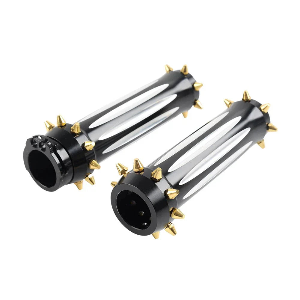 1'' Hand Grips for Harley Touring Dyna Softail - Black & White