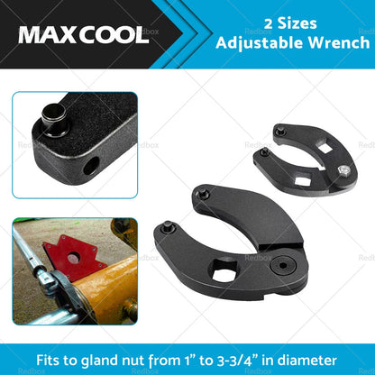 Adjustable Gland Nut Wrench Spanner Tool Set for Hydraulic Cylinders