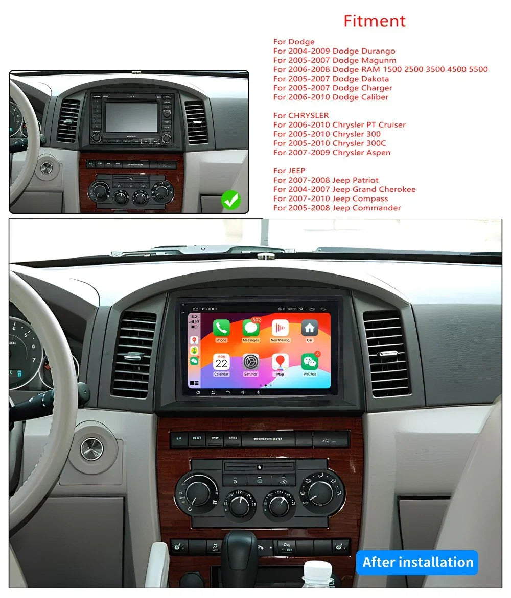 8'' Car Stereo GPS Navigation for Dodge Charger, Jeep Commander (2005-2007)