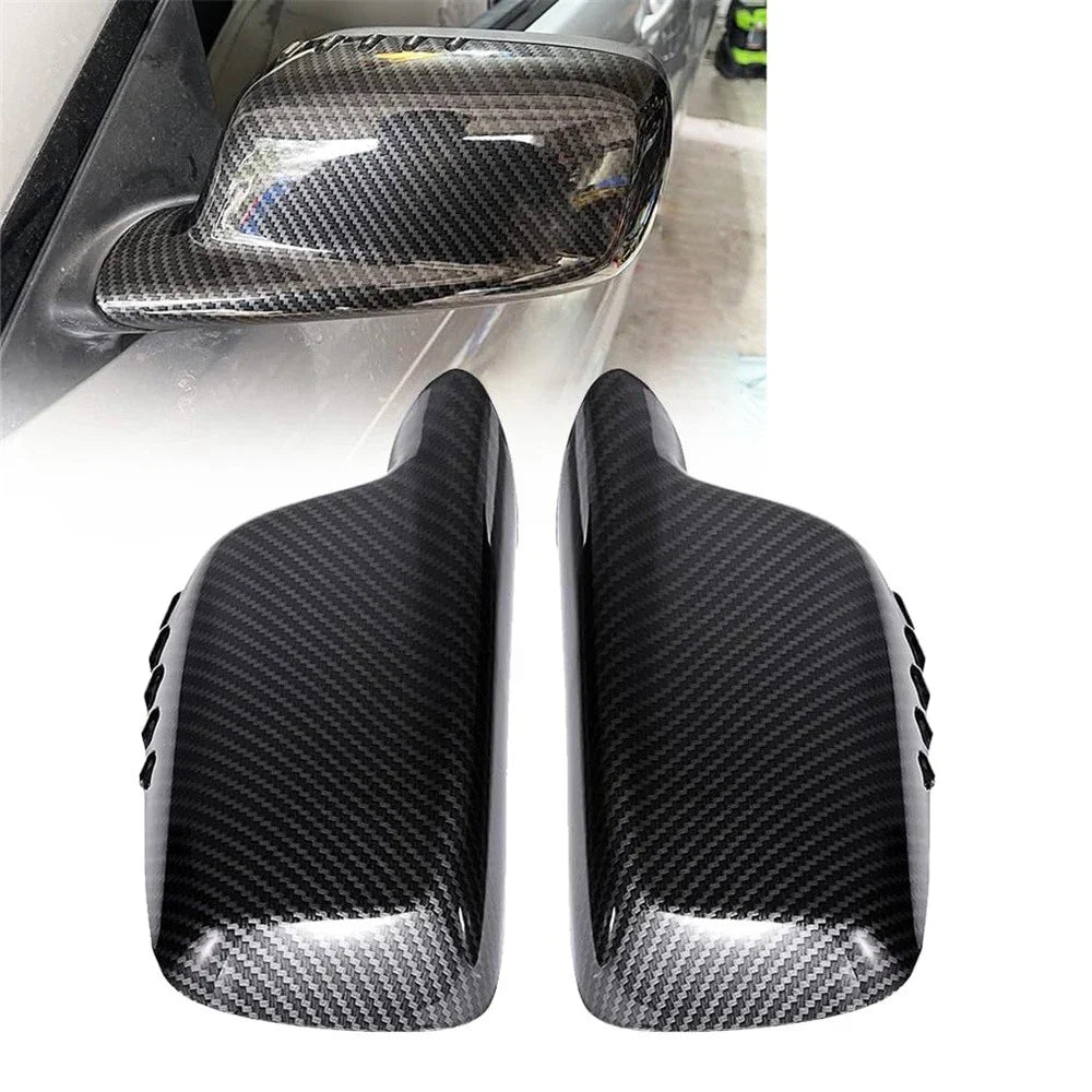 Carbon Fiber Look Side Mirror Covers for BMW 3 7 Series E46 E65 E66 E67