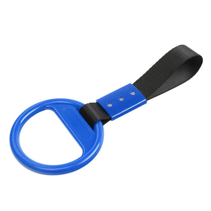 PVC Plastic Black & Blue Round Ring Handle Strap for Train Bus Drift Tools