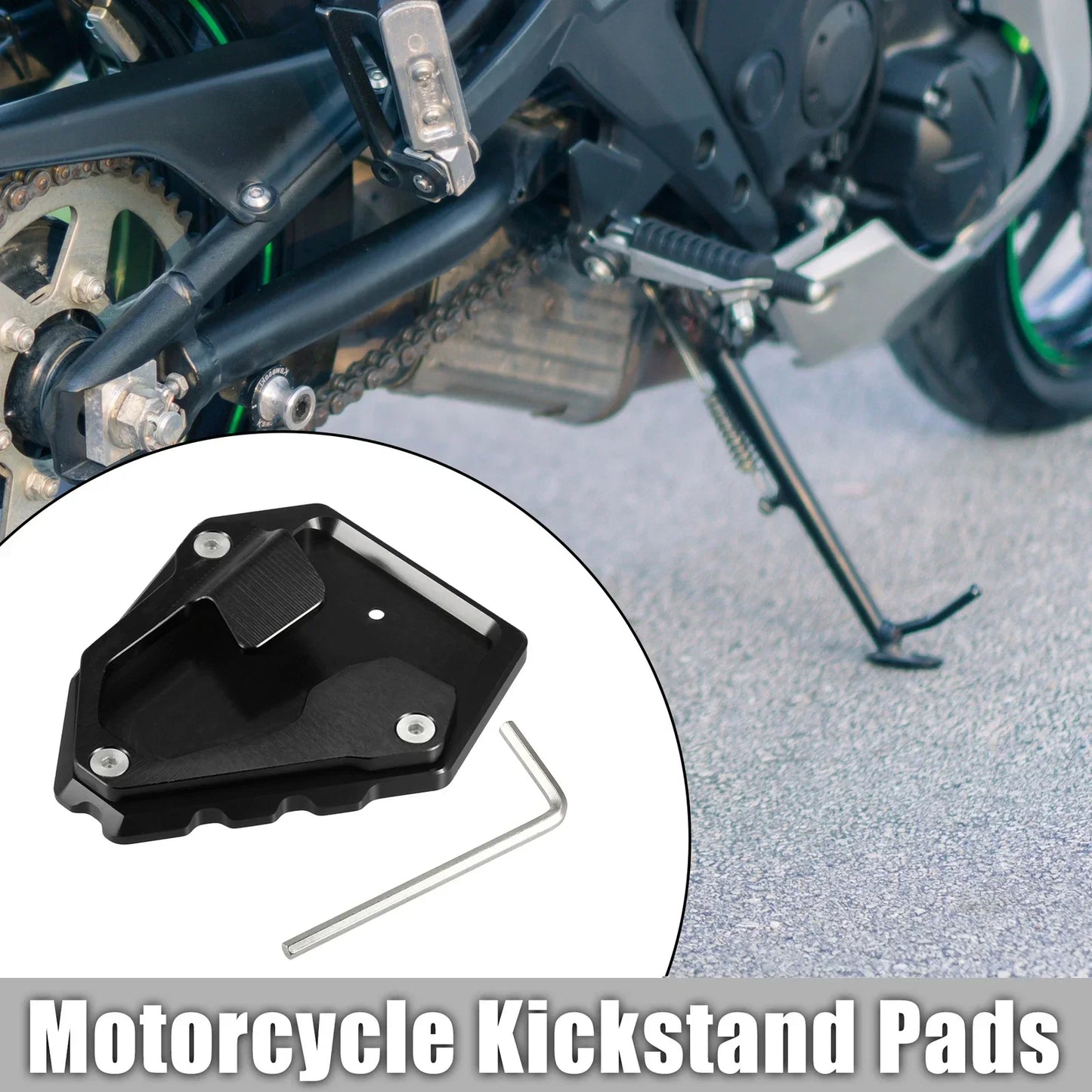 Aluminum Alloy Kickstand Pad Set for Honda NT1100 (2021-2023) Black