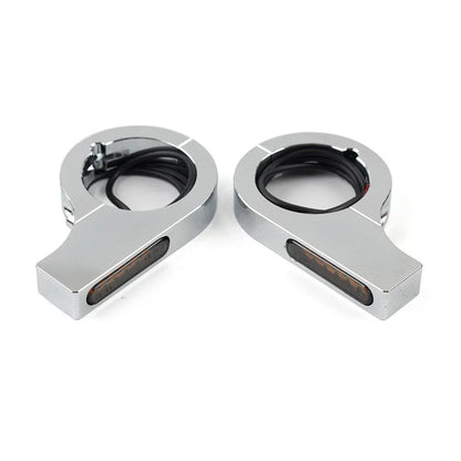 Amber Fork Turn Signal Light Indicator 37MM-41MM for Harley Touring Dyna (2006-2023)