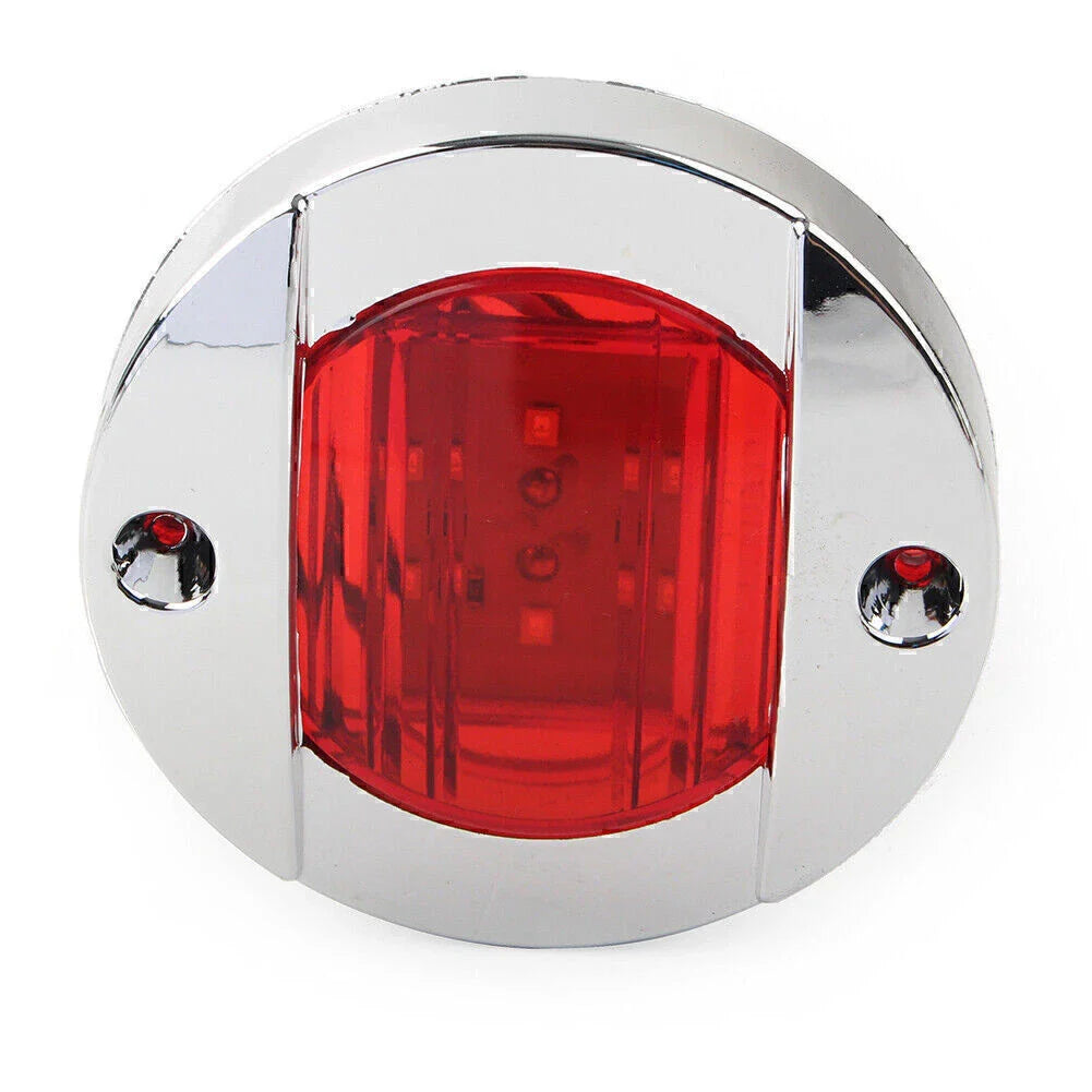 12V LED Round Red Side Marker Lights for Truck Trailer RV Boat