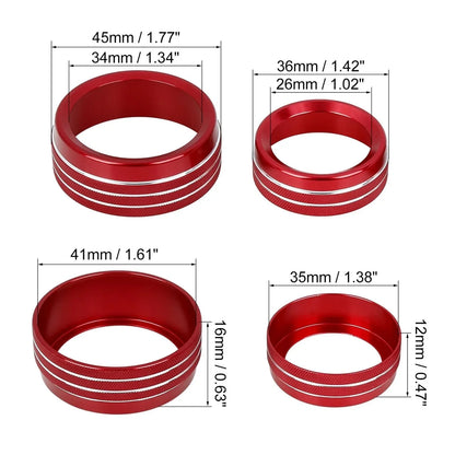 3 x Car AC Climate Control Ring Knob Trim Covers for Dodge Challenger Charger