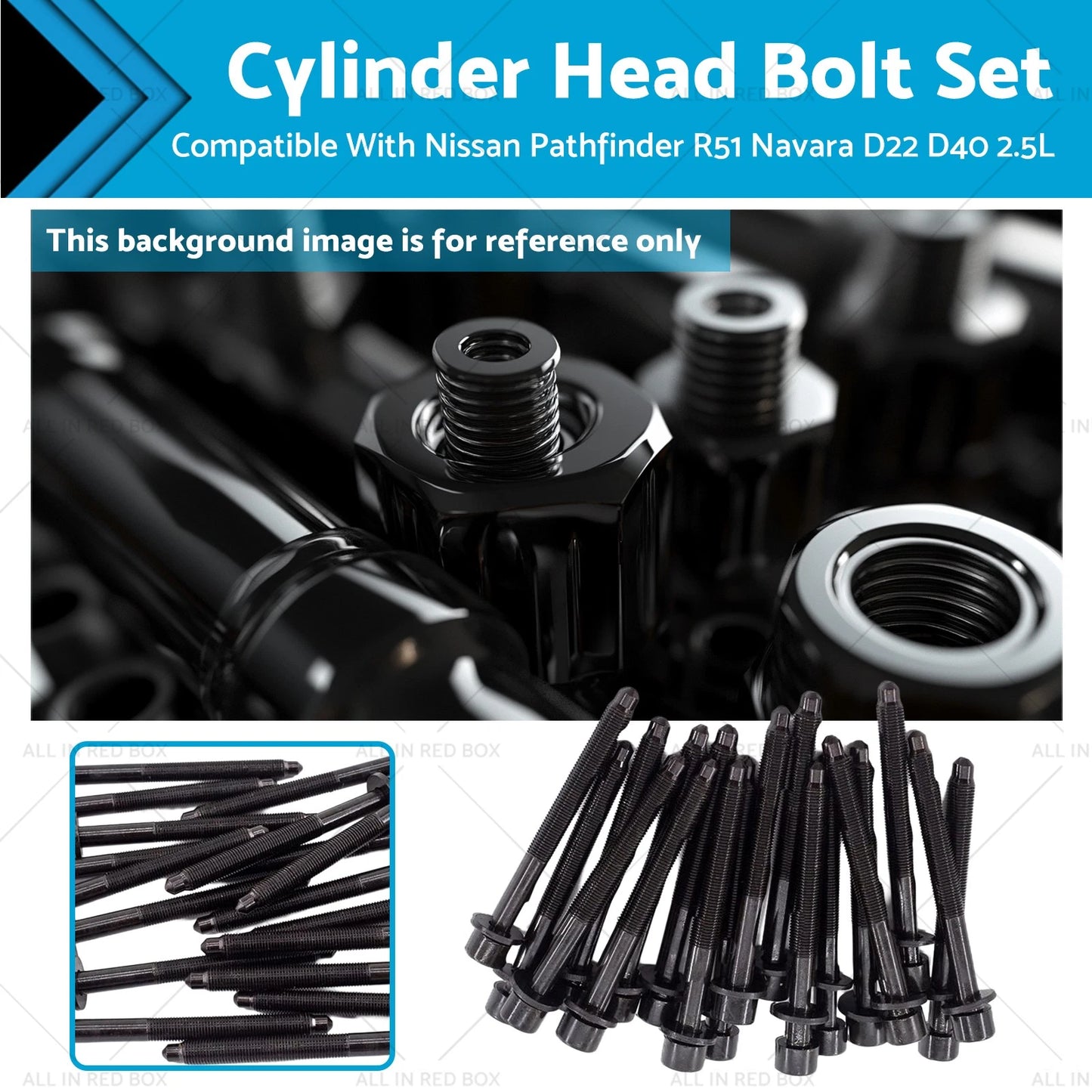 Cylinder Head Bolt Set for Nissan Pathfinder R51, Navara D22 D40 2.5L (2005-2015)