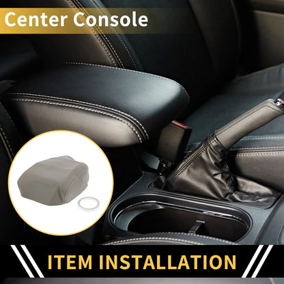 Center Console Cover for Honda Ridgeline 2006-2014 Microfiber Leather Grey