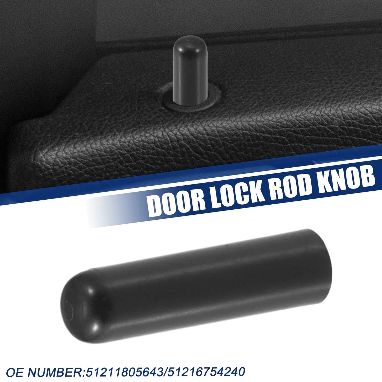 Door Lock Rod Knob Black for BMW 328i (2007-2013)