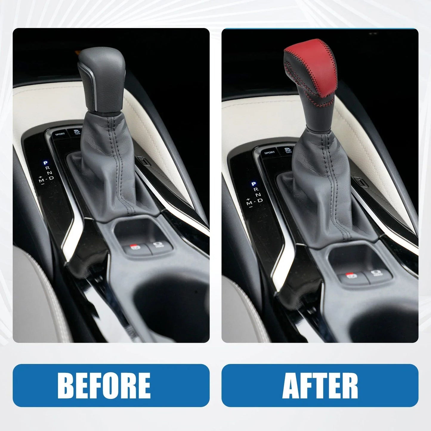 Gear Shifting Knob Cover for Honda Accord 2003-2007 - Black Faux Leather