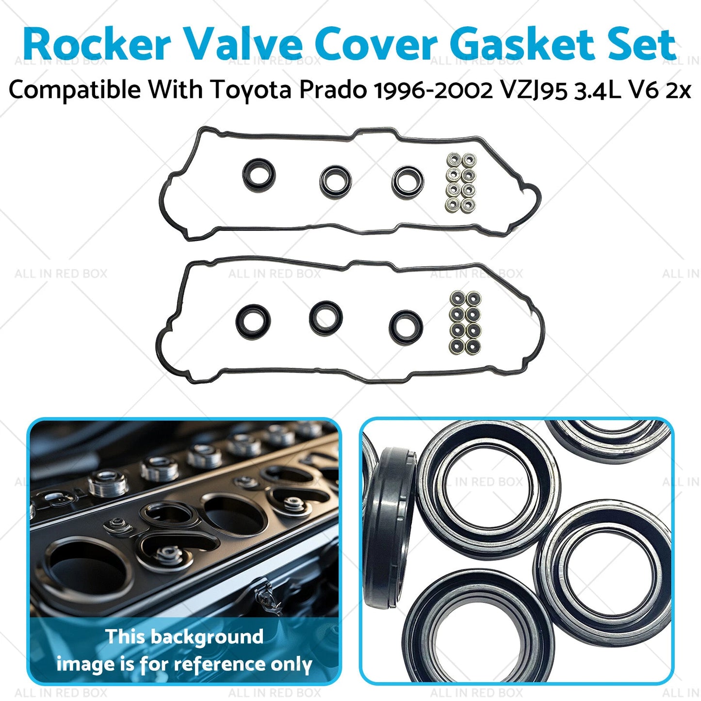 Rocker Valve Cover Gasket for Toyota Prado VZJ95 3.4L V6 (1996-2002) 2x