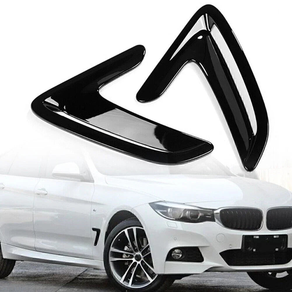 Black Side Body Marker Fender Air Wing Vent Trim for BMW 3 Series GT (2013-2017)