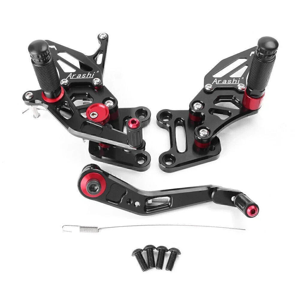 CNC Rearset Foot Pegs for Suzuki GSXR1000 (2017-2018) Black