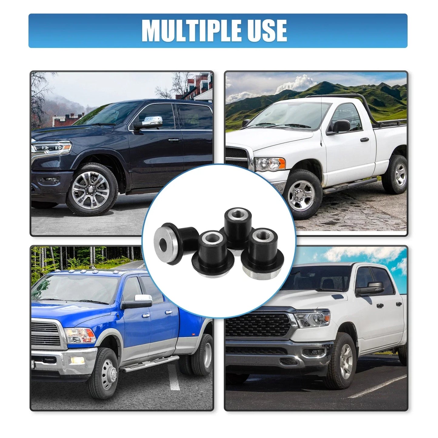 4pcs Steering Rack & Pinion Mount Bushings for Dodge Ram (2002-2018)