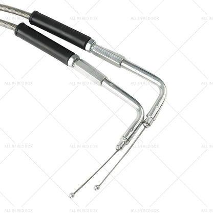 Throttle & Idle Cable Set 56-1/2" Stainless Steel for Harley-Davidson