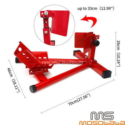 Red Front Tire Wheel Chock Stand for Motorcycle Motorbike Garage Transport