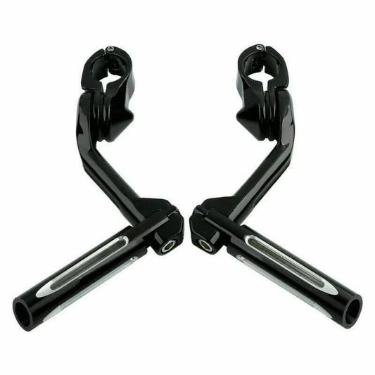 1 1/4" Black Foot Peg Mount Clamps for Harley