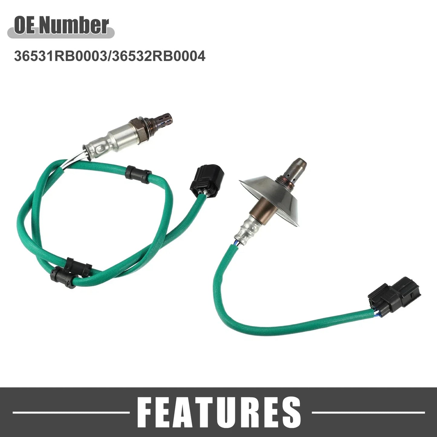 2 x O2 Oxygen Sensors for Honda Fit L4 1.5L (2009-2010)