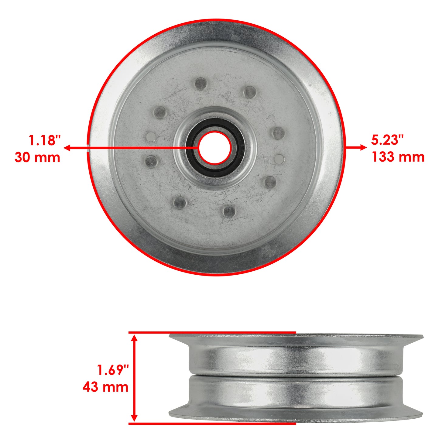 Deck Idler Pulley Sheave for John Deere 190C LA175 100 Series Tractor (Qty 3) (1999–2015)