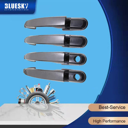 4 x Black Exterior Door Handle Set for Hyundai Tucson (2005-2009)