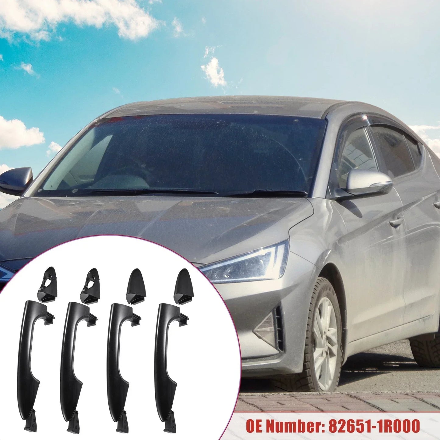 Door Handle Set for Hyundai Accent (2010-2017) - Front & Rear Replacement