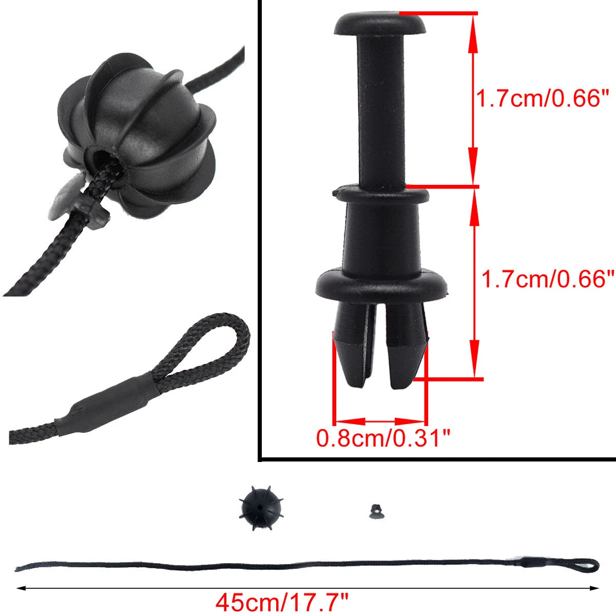 Rear Parcel Shelf Strap Replacement With Retainer Clips for Skoda Yeti (2009–2014)