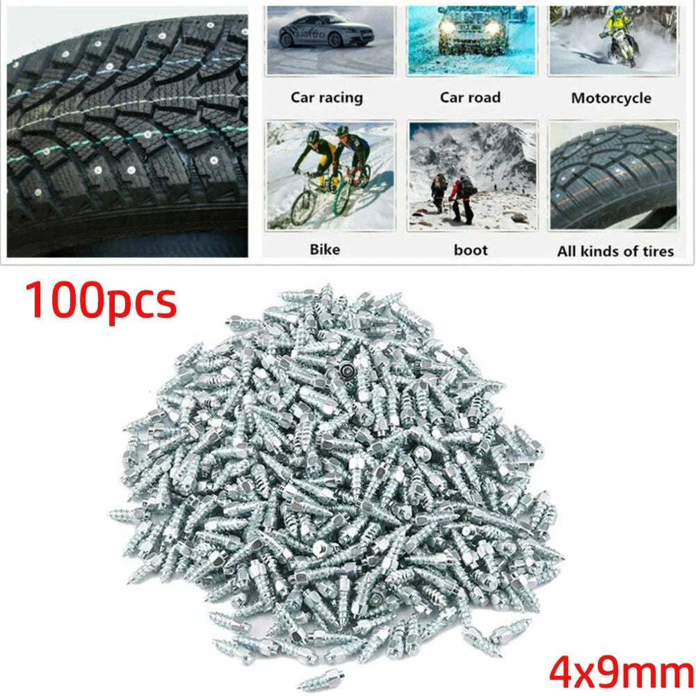 100×9mm Screw In Tire Stud Snow Spikes for Car/Truck/ATV