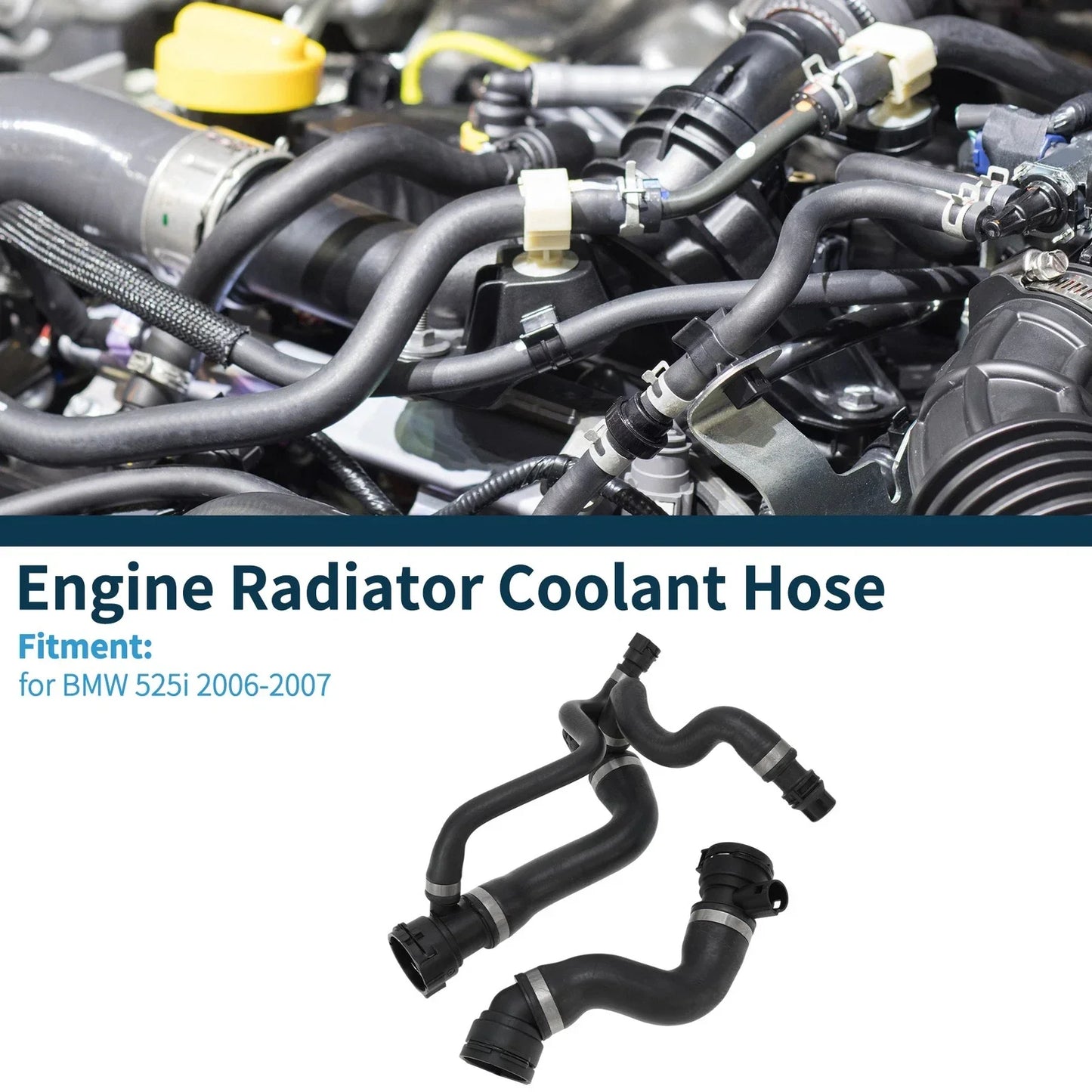 Water Pipes Engine Radiator Coolant Hose for BMW 525i (2006 - 2007)