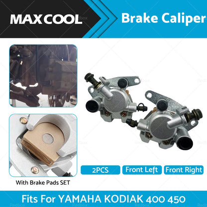 Brake Caliper Set w/ Pads for Yamaha Kodiak 400 450 (2000-2006)