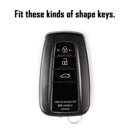 Black Remote Key Fob Case for Toyota Camry Corolla C-HR RAV4 Prius (2018-2023)