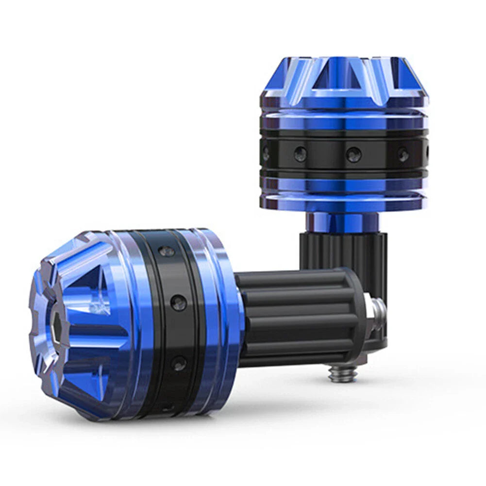 Aluminum Handlebar Grips & Bar End Cap Plugs for Motorcycle/Scooter - Blue