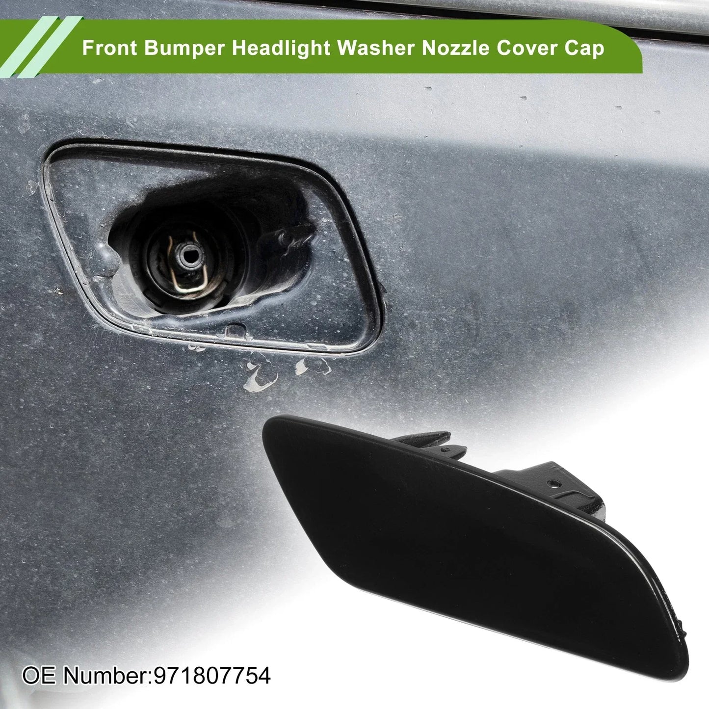Washer Nozzle Cover for Porsche Panamera 2017-2021 (2 x Black Caps)