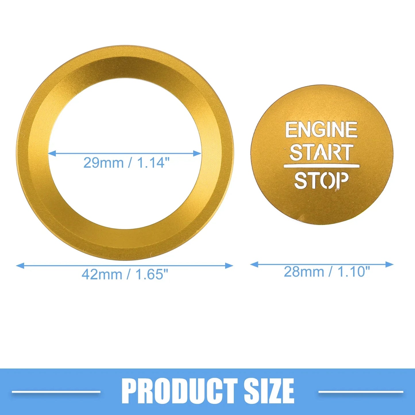 Engine Start Stop Ignition Button Decal for Honda Accord (2018-2022) Gold Tone