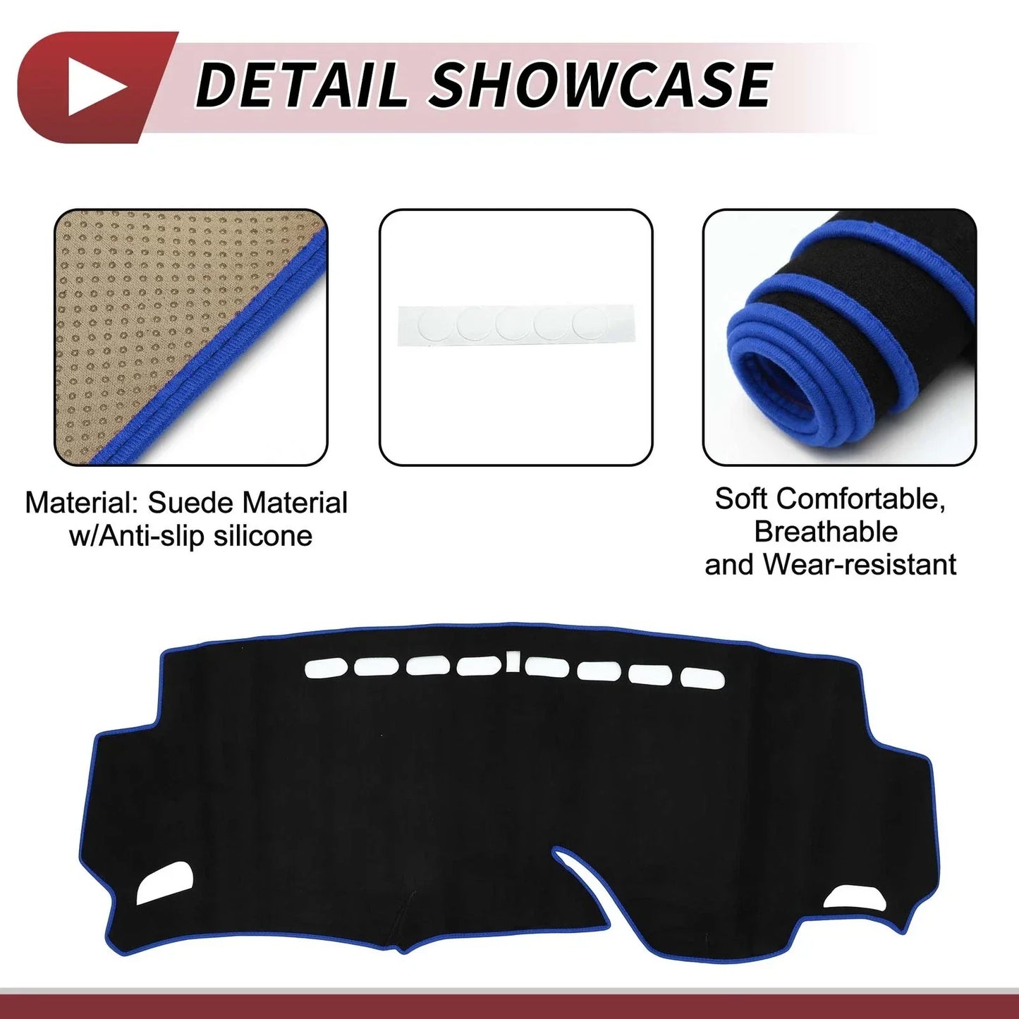 Dashboard Dash Cover Mat for HONDA Shuttle 2015-2024 Sun Protector Pad Black Blue
