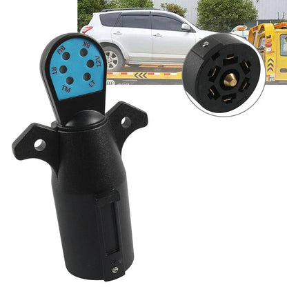 7-Way RV Blade Trailer Light Wiring Circuit Tester Adapter Plug