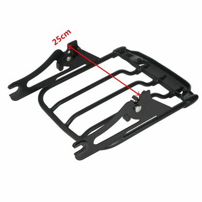 Black Sissy Bar Backrest Luggage Rack for Harley Touring (2014-2025)