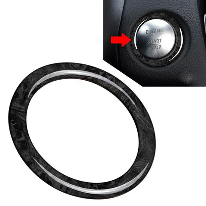 Wood Grain Engine Push Start Button Ring for Benz A B C GLC CLA (2012-2023)