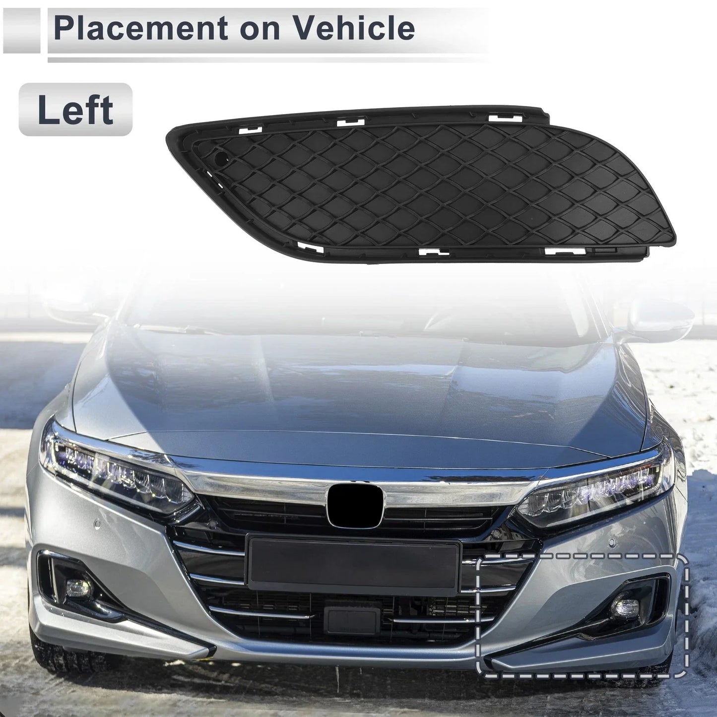 Front Left Fog Light Grill for Mercedes-Benz B W246 (2012-2018) Black