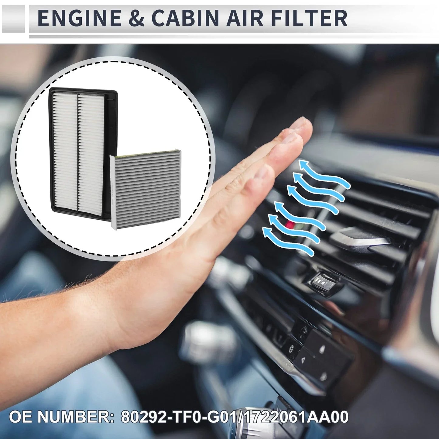 Engine Cabin Air Filter Combo for Honda Pilot 3.5L (2023-2024)