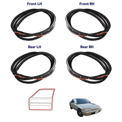 Door Rubber Seal Weatherstrip Set 4 Fits Honda Civic EC ED EE EF SED 1988-91 D06